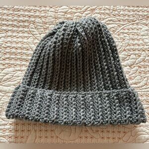 Gray Crocheted Beanie